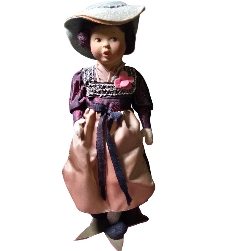 Vintage Collectible Doll Traditional European Costume Dress Hat